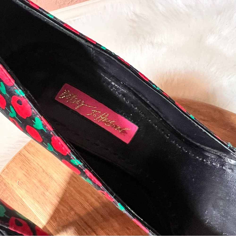 Betsey Johnson Rockabilly Stylish Red and Green Peep-Toe Heels Size 6 - Picture 8 of 12